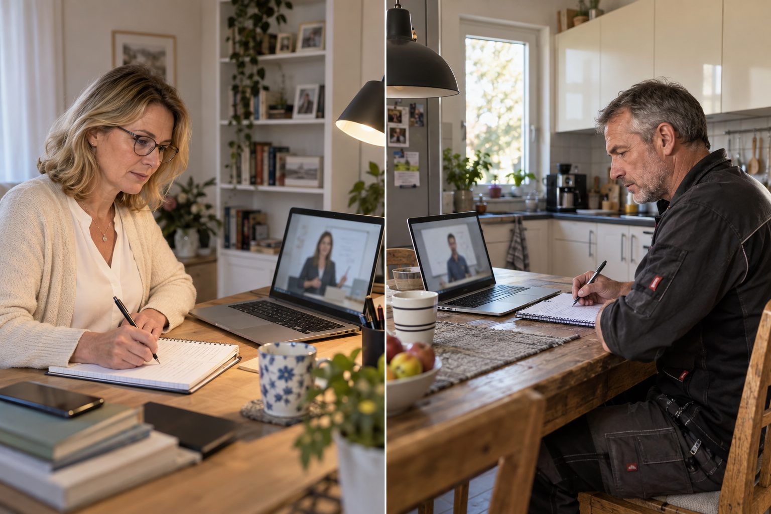 Vanessa und Marco lernen von zu Hause per Videoanruf